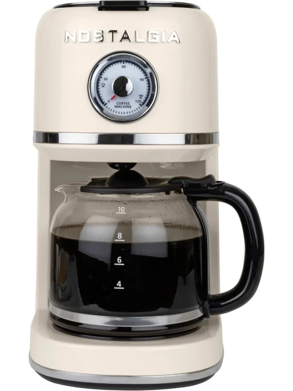 Classic Retro 10-Cup Coffee Maker in Cream - Vintage Style, Easy Brew, Kitchen